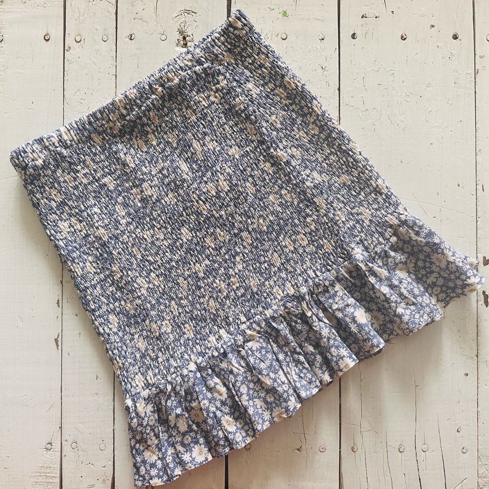 Blue floral skirt